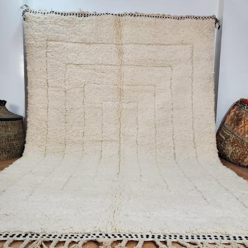 White Misbah Marokkaans handgemaakt tapijt